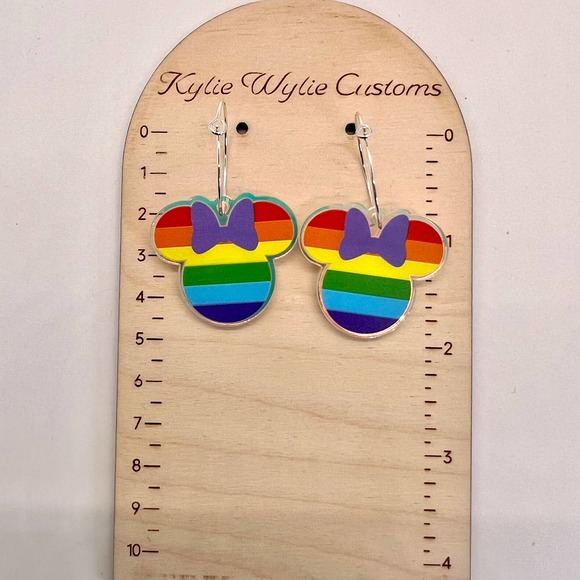 Mickey & Minnie Rainbow Earrings - Pride Earrings - Disney Inspired Earrings - Picture 8 of 10